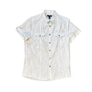 Kenneth Cole Mens Shirt // White Strip // Size: M